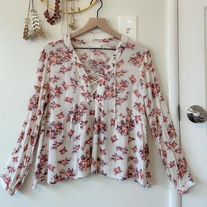 ❌SOLD❌  Lush Floral Peasant Blouse